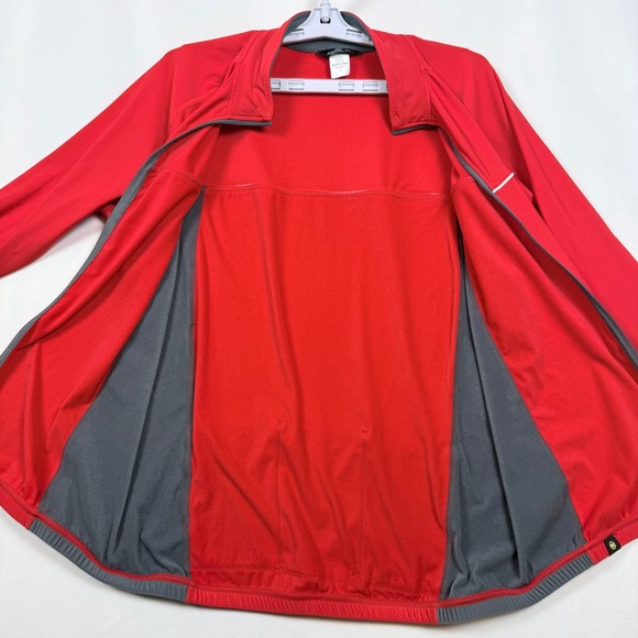 Canari Mens Cycling Jacket Full Zip Red Long Sleeve Size Large Bottle Pockets - Picture 4 of 11